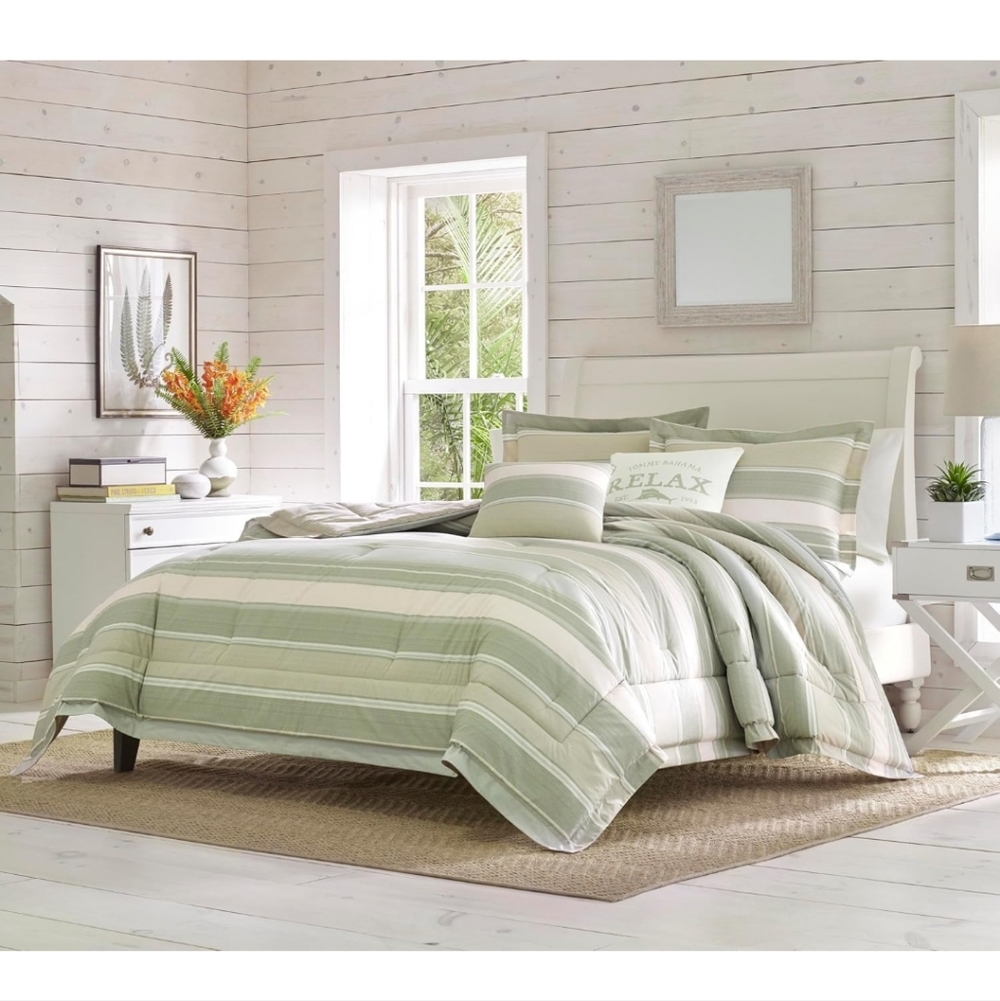 Tommy Bahama - King Comforter Set, Reversible Cotton Bedding with Matching Shams